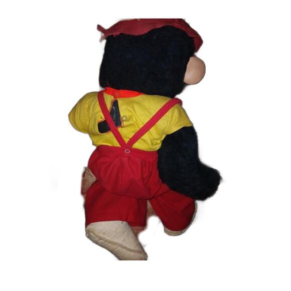 Plush Monkey Decor with Red Overalls - Picture 5 of 9